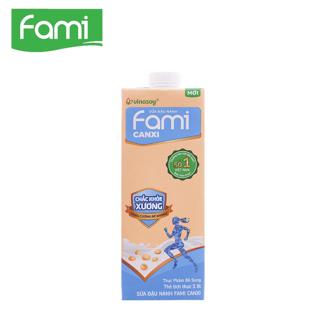 HỘP 1 LÍT SỮA ĐẬU NÀNH FAMI CANXI NGUYÊN VỊ VINASOY