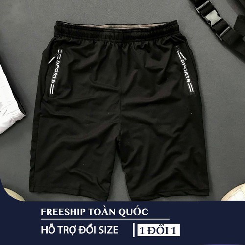 Quần đùi nam 𝗥𝗘𝗘𝗕𝗢𝗞 &amp; 𝐒𝐏𝐎𝐑𝐓 chất vải thun lạnh thể thao 2 túi khóa kéo vải dày dặn mềm mịn co dãn 4 chiều - QSTT013