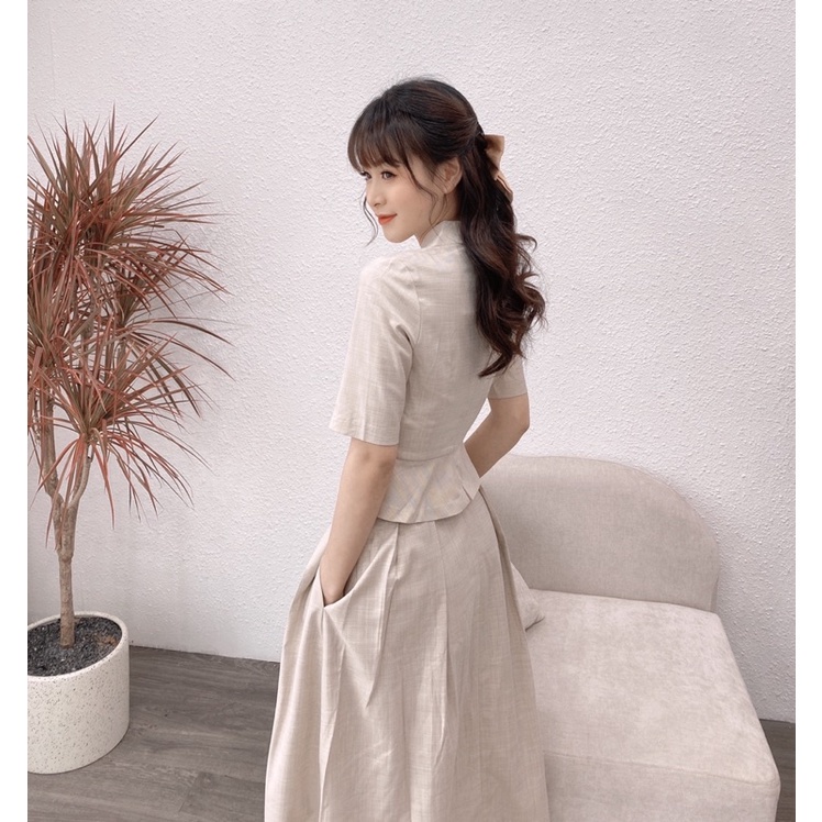 ▼∏❍SET Áo kèm Chân Váy nữ FANSIX - KH03 vải sợi tre óng mịn sang trọng, quý phái | BigBuy360 - bigbuy360.vn