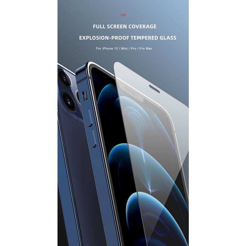 Kính cường lực bảo vệ màn hình 20D cho Iphone 12 Pro Max Mini 11 Pro X Xr Xs Max 7 8 6 6s Plus