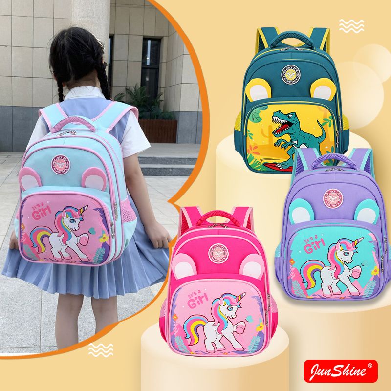 Ba Lô Đi Học Chống Thấm Nước 36cm Họa Tiết Ngựa Pony Phản Quang Dành Cho Bé