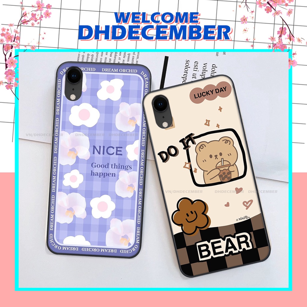 Ốp lưng iphone XR in hình gấu K@ws, gấu nâu, dor@emon RẺ- ĐẸP- BỀN