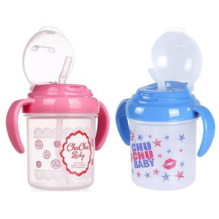 Bình nước Nhật Bản có ống hút Chuchu Baby có tay cầm xoay 360 độ, ngừa sặc