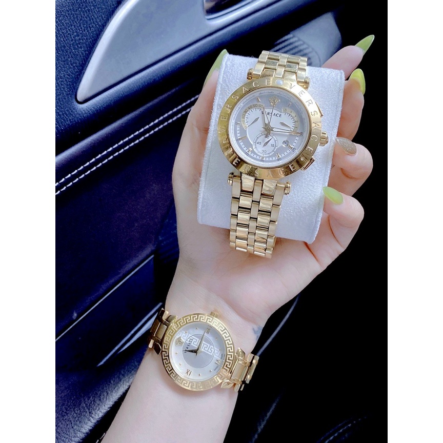 Đồng hồ đeo tay nam nữ, đồng hồ nam nữ cặp đôi VERSACE dây thép siêu cao cấp, thời trang sang chảnh, cực đẹp, full box