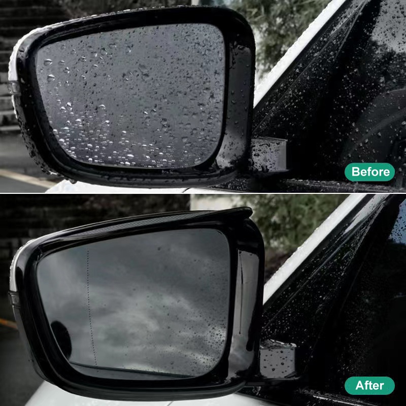 Set 2 Tấm Che Nắng Mưa Họa Tiết Sợi Carbon Cho Gương Chiếu Hậu Xe Hơi