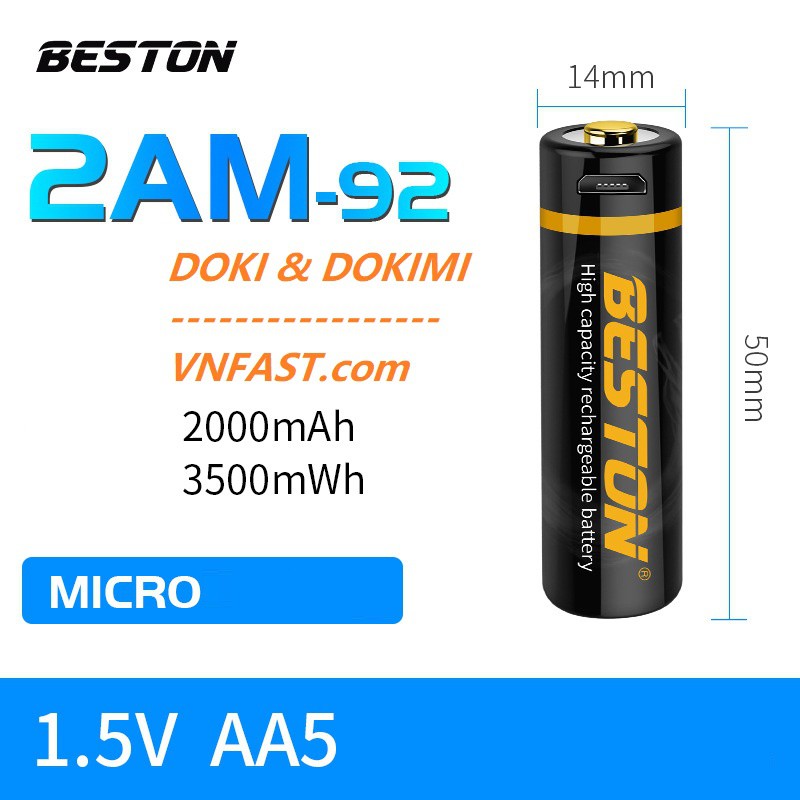 2 viên Pin sạp AA 1.5V Lithium-ion 3500mWh chuyên Micro Karaoke - Sạp nhanh - Leb báo sạp pin