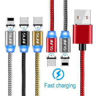 Cáp Sạc 3 Trong 1 Type C Lightning Micro Usb 1m 2.4a Cho Ios Android