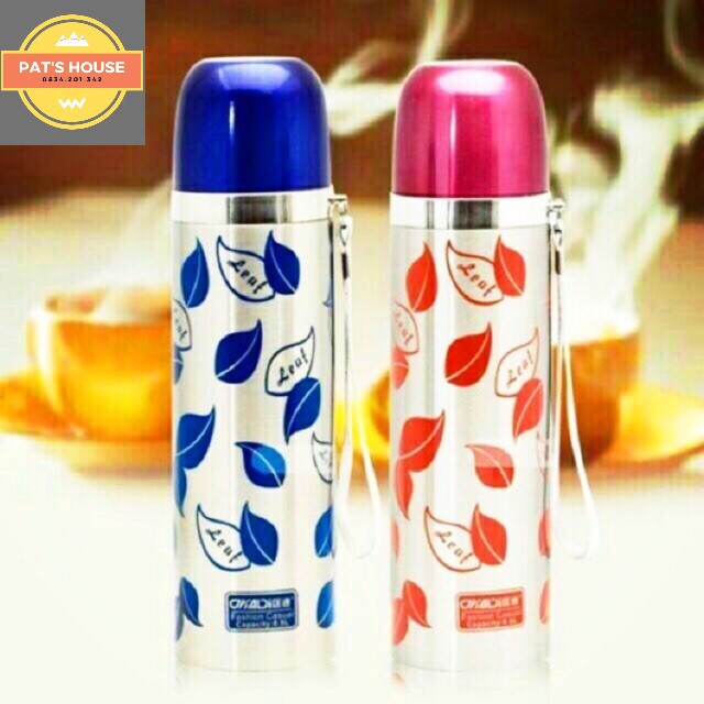 🌹[SIÊU RẺ] Bình giữ nhiệt hoa văn leaf 500ml🌹