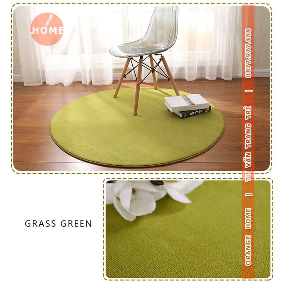 Thảm tròn sofa màu xanh đậm 80cm | 100cm  | Nhung Nỉ | Trang trí phòng khách | phòng ngủ
