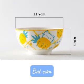 Bát đĩa sứ đẹp cute, bát đĩa dứa