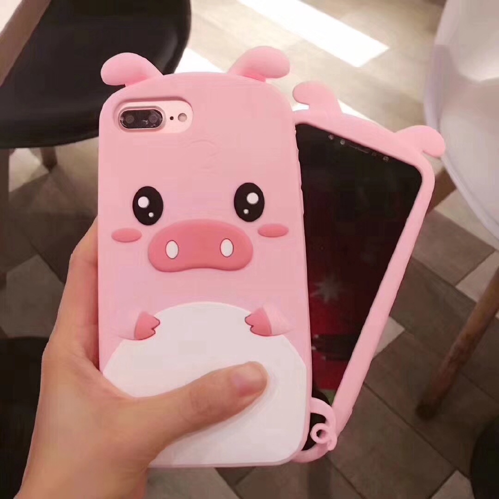 Ốp điện thoại mềm in hình chú lợn 3D cho Xiaomi Redmi Note 8 7 6 5