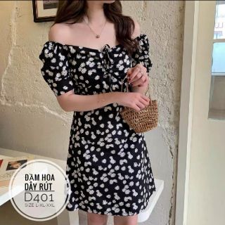 Bigsize Đầm hoa cúc dây rút D401