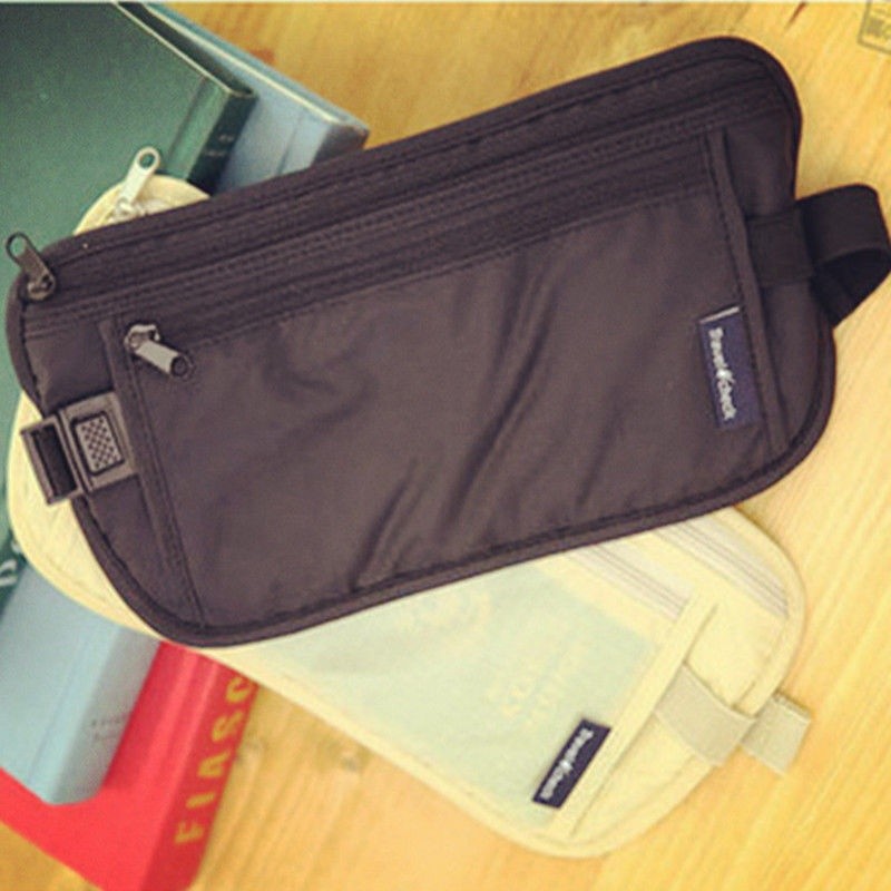 ☛☏❤New Travel Waist Pouch for Passport Money Belt Bag Hidden Security Wallet Black Khaki