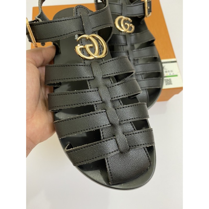 Dép rọ nam gc quai da đế đúc nguyên khối, dép bịt đầu nam hàng Fullbox.