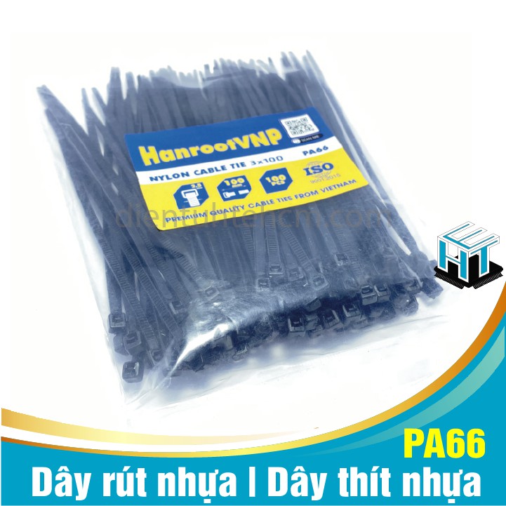 Dây rút nhựa PA66 ,nhiều kích thước Loại 3x100mm bản lớn