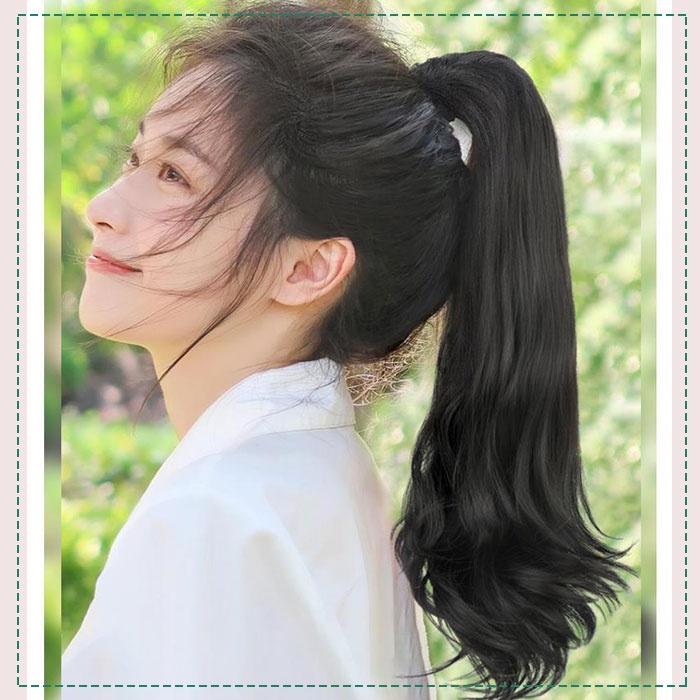 Tóc giả ngoặm thẳng suôn mượt Khami Beauty, dài 60cm