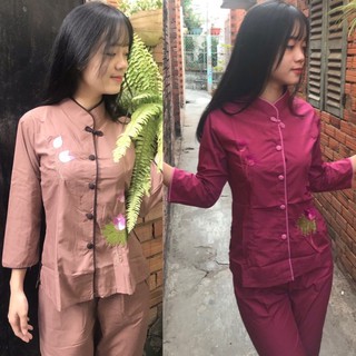 Đồ Lam Đi Chùa # Lãnh Tụ Viền # Viền Nơ # Quần Áo Nữ # Đồ Bộ Nữ