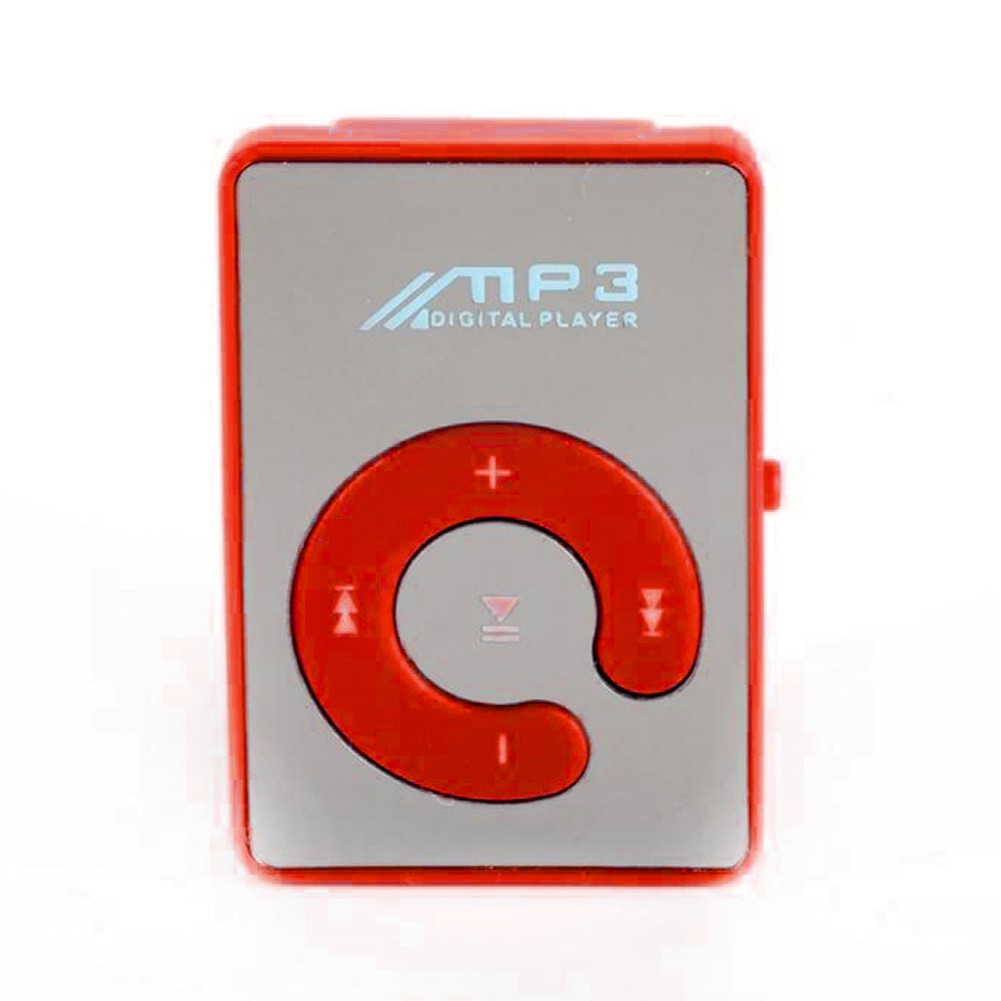 Máy nghe nhạc MP3 mini thể thao bề mặt gương có kẹp hỗ trợ thẻ SD TF