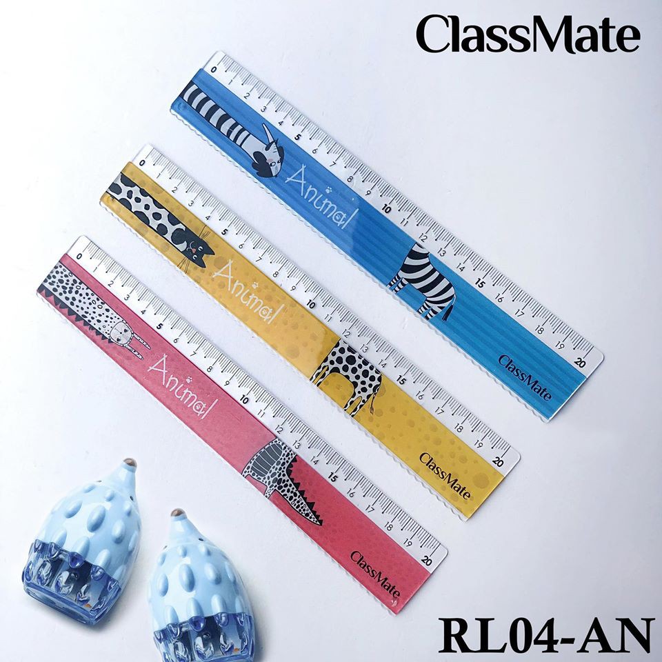 [Mã LIFEBOOK2 giảm 10% đơn 0Đ] Thước kẻ 20cm hình thú đáng yêu HẢI HÀ CLASSMATE Animals RL04-AN