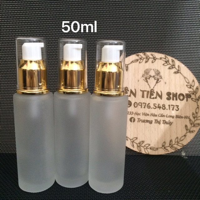 Chai thuỷ tinh mờ đầu ấn xịt giọt 50ml