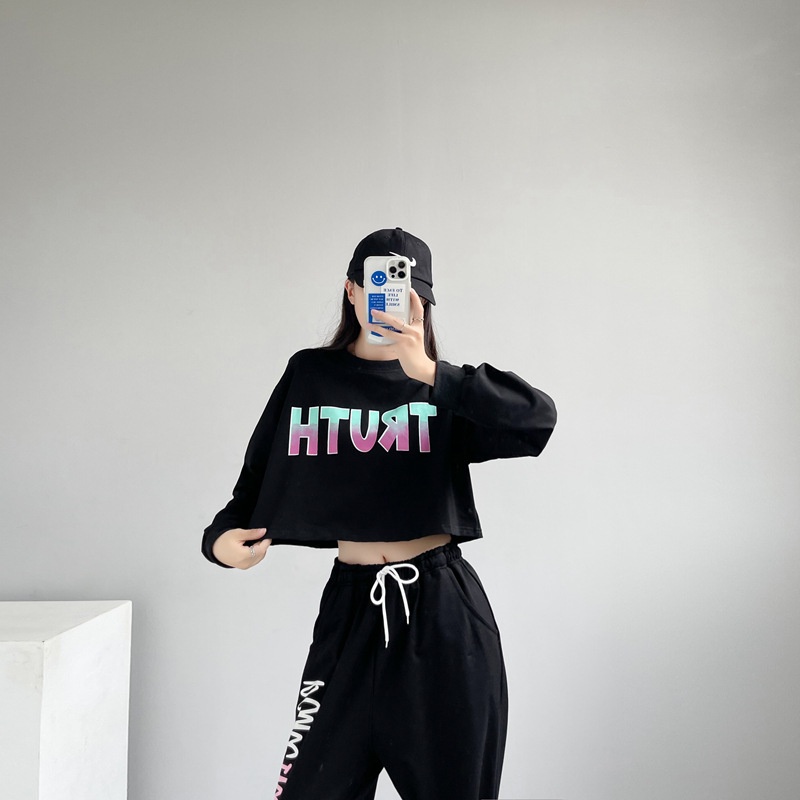 Set áo crop-top JEWIS TRUTH và quần jogger Dancing Hip-hop cá tính - J129