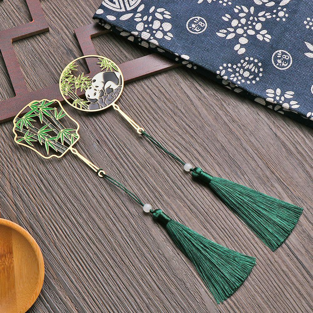 PISTA Thẻ Đánh Dấu Trang Sách Bằng Đồng Thau Phong Cách Trung Hoa