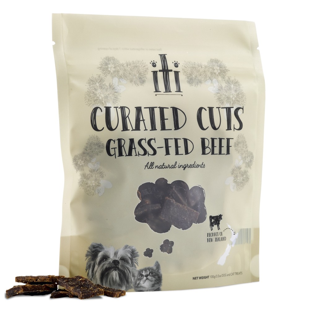 Thức ăn vặt cho chó mèo ITI  CURATED CUTS - GRASS FED BEEF 100g