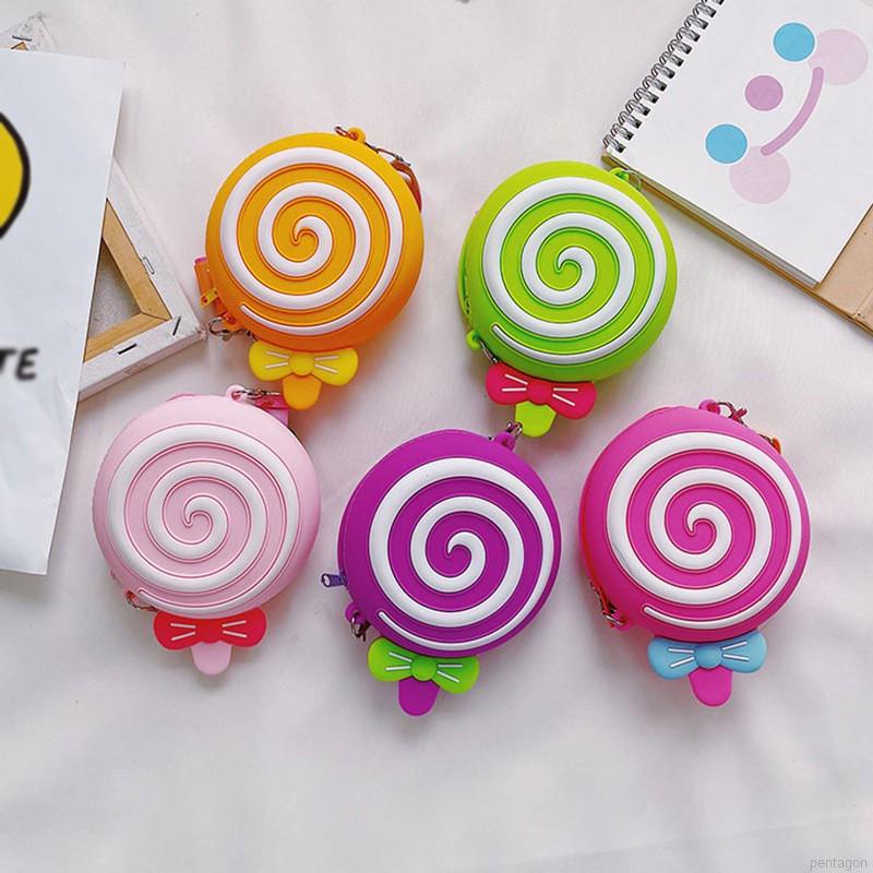 Mới Túi Đeo Chéo Hình Cây Kẹo Mút Dễ Thương Cho Bé Gái