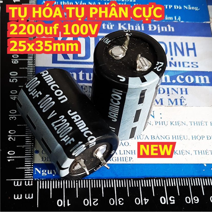 TỤ HÓA, TỤ PHÂN CỰC 2200uf 100V TỤ SỪNG 25x35mm 30x40mm kde1838