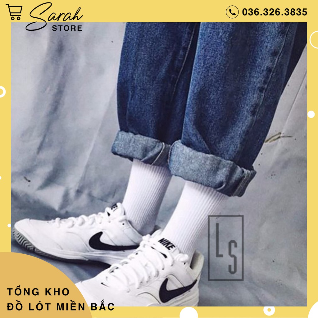 Tất Cao Cổ Trơn Gân - Tất Trơn Gân Unisex