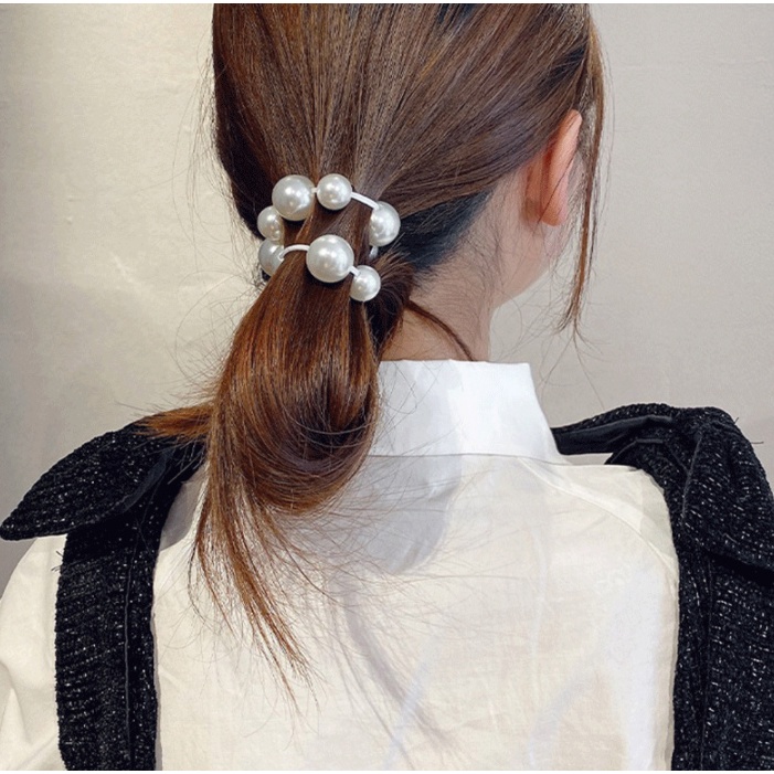 Dây Buộc Tóc Ngọc Trai Nhựa Tiệm Thêu Việt