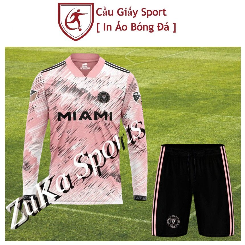 Bộ Quần Áo Bóng Đá Dài Tay Đội Miami Hồng
