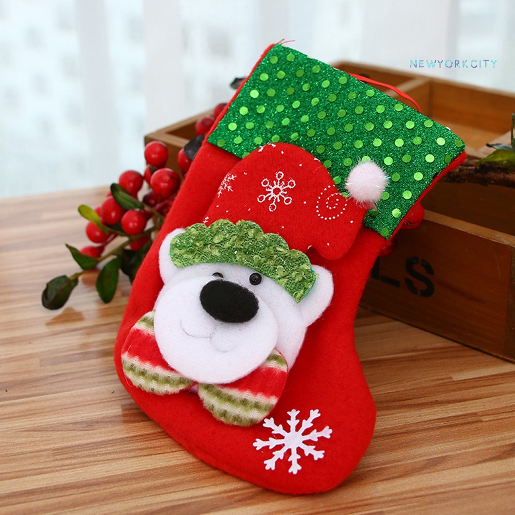 Vớ Treo Trang Trí Cây Thông Giáng Sinh Hình Ông Già Noel Tuần Lộc Gấu Người Tuyết