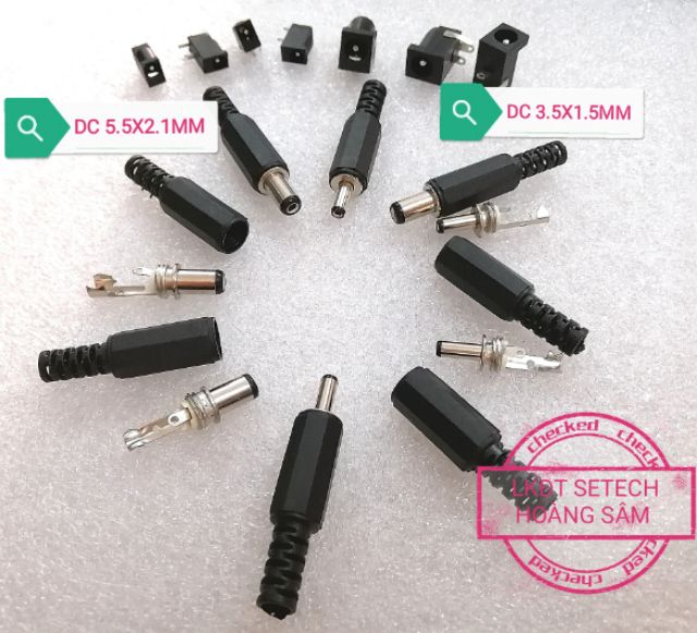 Đầu Jack cắm nguồn DC 5.5x2.1mm (đầu vàng dài,đầu đen), 5.5x2.5, 3.5x1.5mm