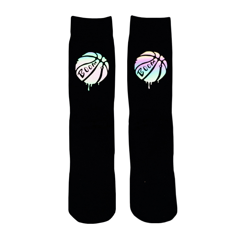 Vớ thể thao bóng chày cổ cao chất liệu cotton mỏng phản quang nhiều màu sắc thời trang dành cho nam 22651