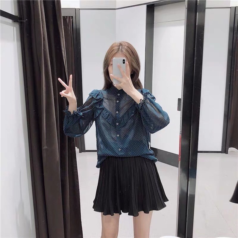 Áo sơ mi chấm bi Zara