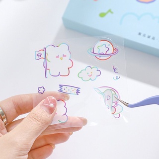 Set 3 miếng dán sticker nhựa trong suốt trang trí sổ tay