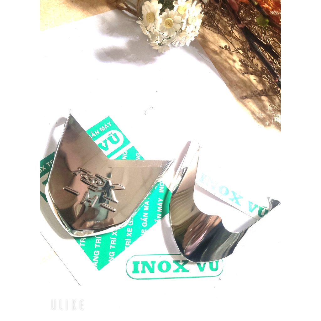 Ốp dè INOX  xe máy RSX 2014-2023 + tặng kèm 1 tem logo HONDDA + 3 ngôi sao nhôm  giá 1 cặp tại xưởng Inhôm