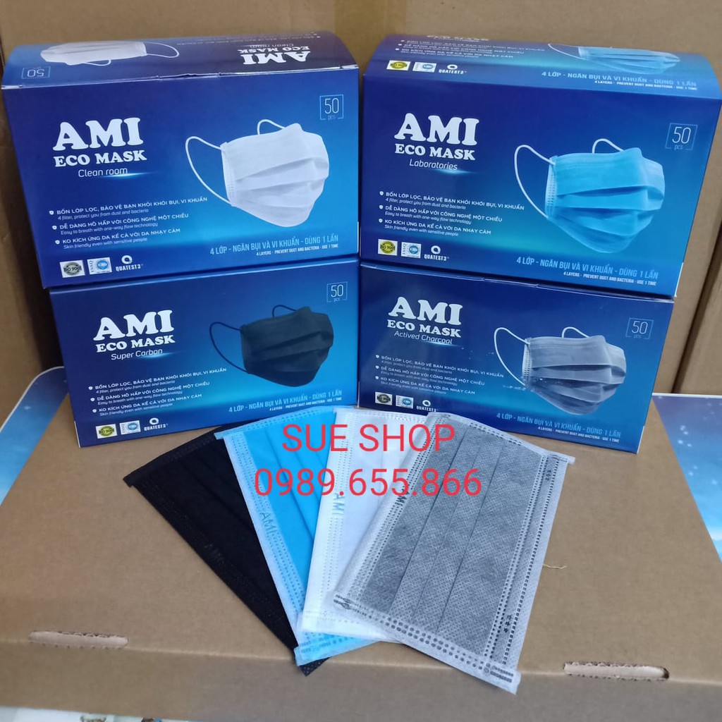 Combo 4 hộp khẩu trang 4 lớp cao cấp chính hãng (50 cái/ hộp)