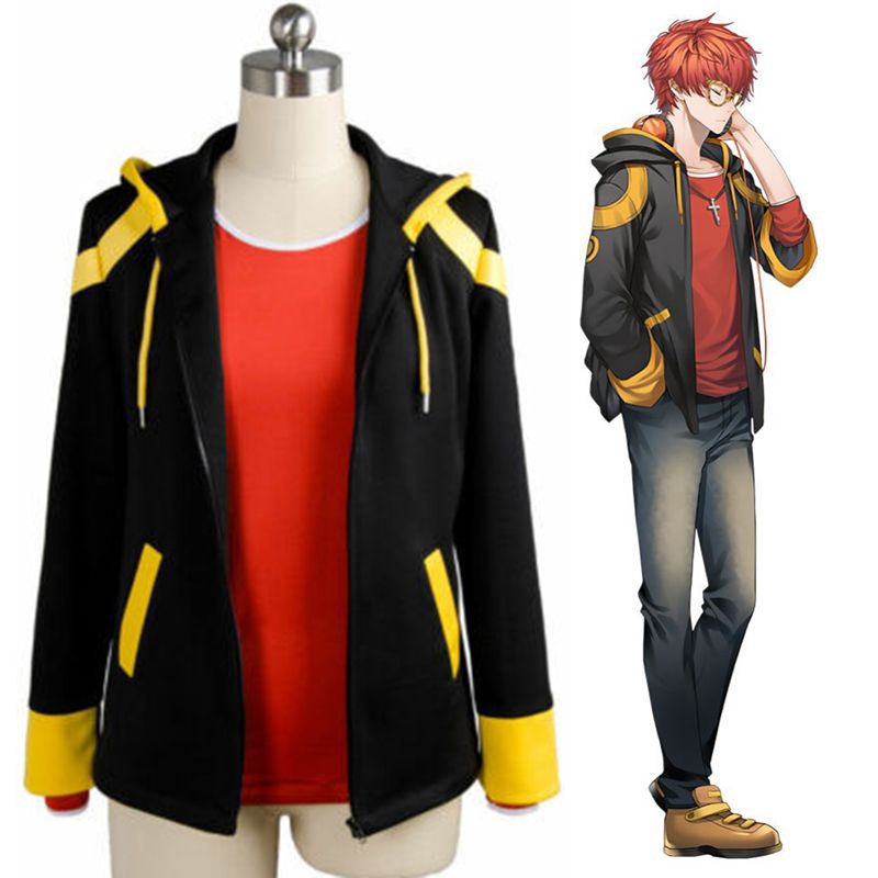 Áo khoác có nón trùm & khóa kéo kiểu nhân vật 707 trong Mystic Messenger