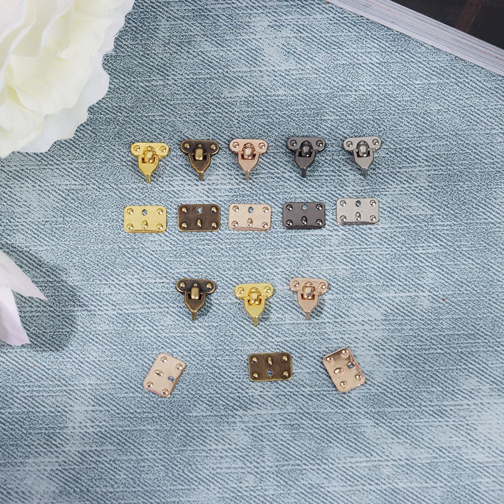 Set 4 miếng bảo vệ góc làm khóa túi xách búp bê dạng hộp mini 5 màu 4 kiểu lựa chọn bằng kim loại thủ công DIY