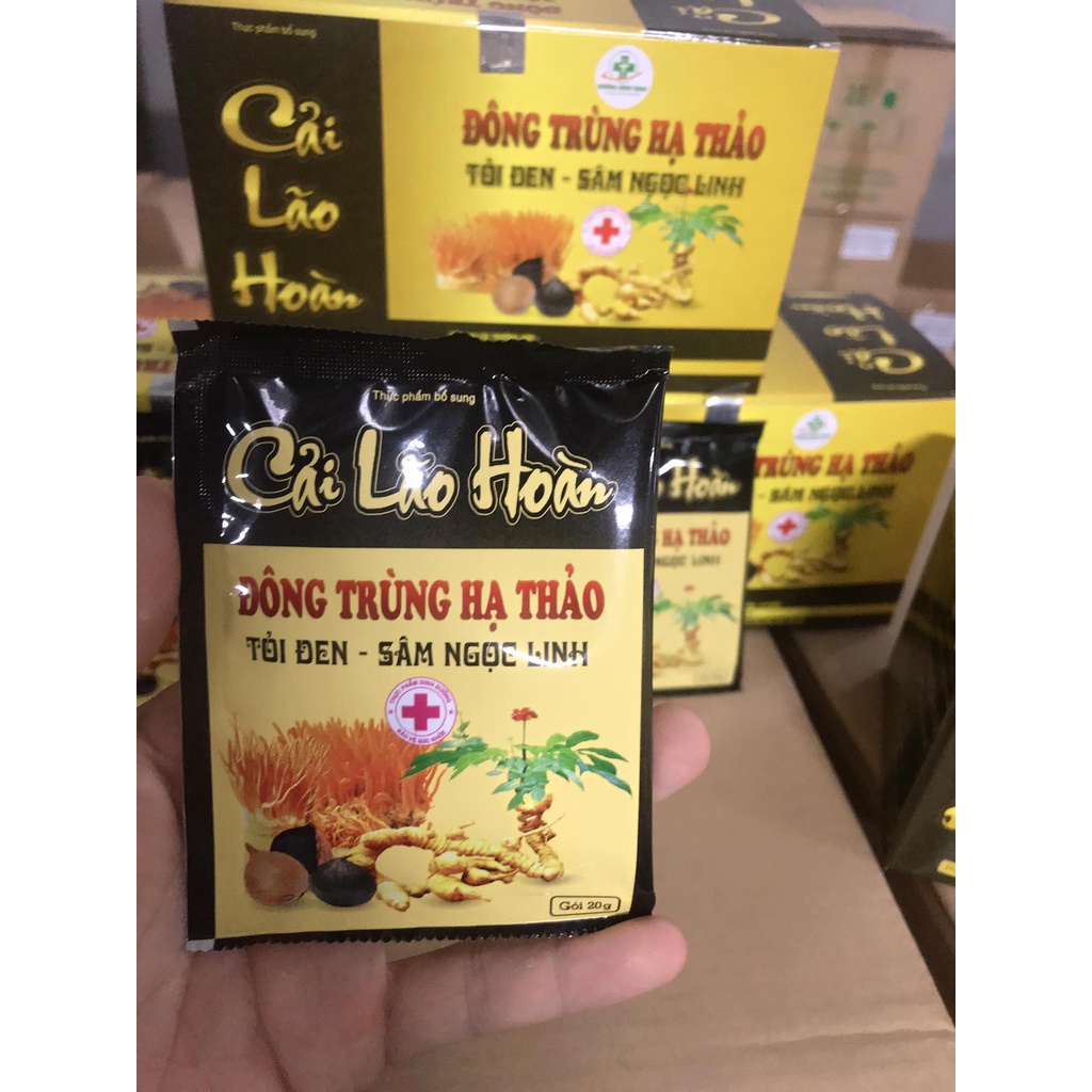 Đông trùng hạ thảo tỏi đen - sâm ngọc linh ( Hộp 25 gói )
