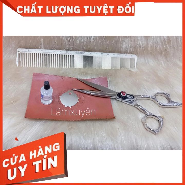 Kéo cắt tóc MS 05-60 KOREA 440C + bao da đựng kéo + 1 lược  Chất liệu thép siêu bền siêu bén _ chuyên dụng