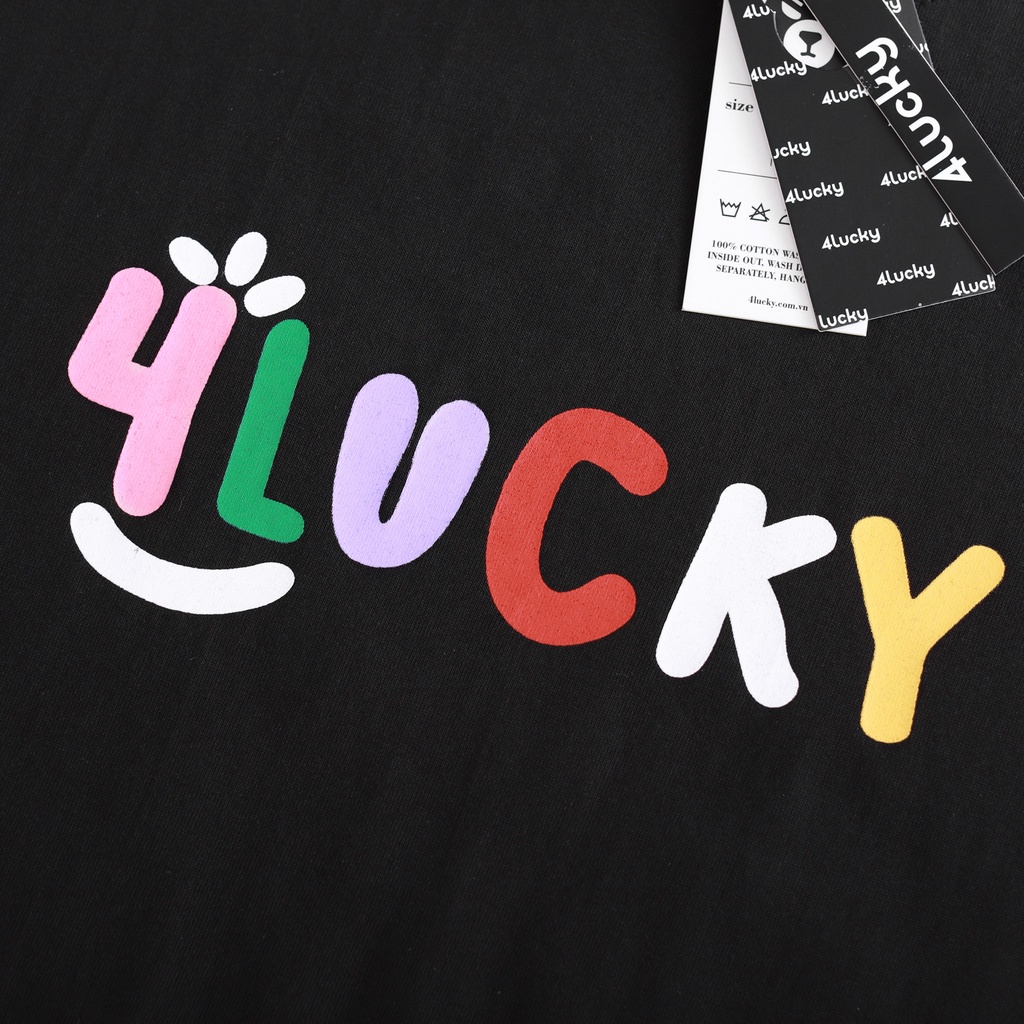 Áo thun trơn unisex 4lucky 6036 - tay lỡ form rộng oversize streetwear