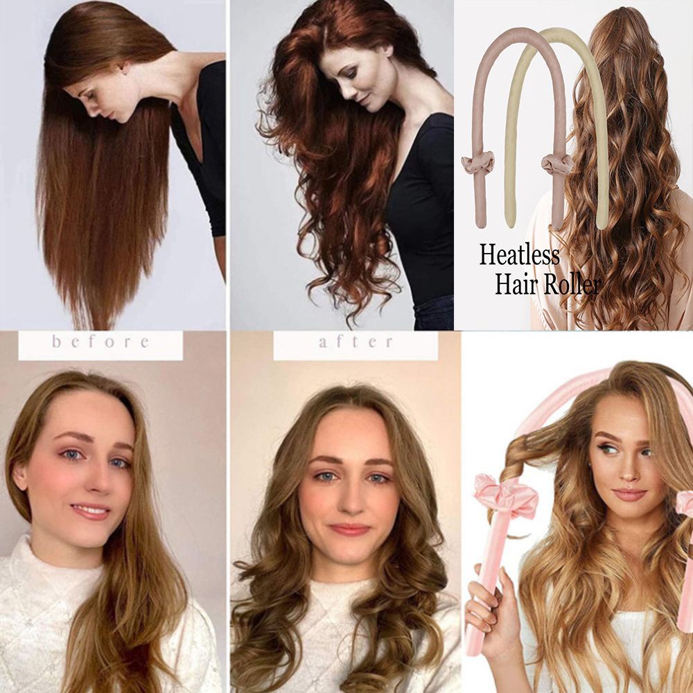 Thanh Uốn Tóc Bằng Lụa Không Dùng Nhiệt Nhiều Màu Thời Trang Tiện Dụng Cho Nữ