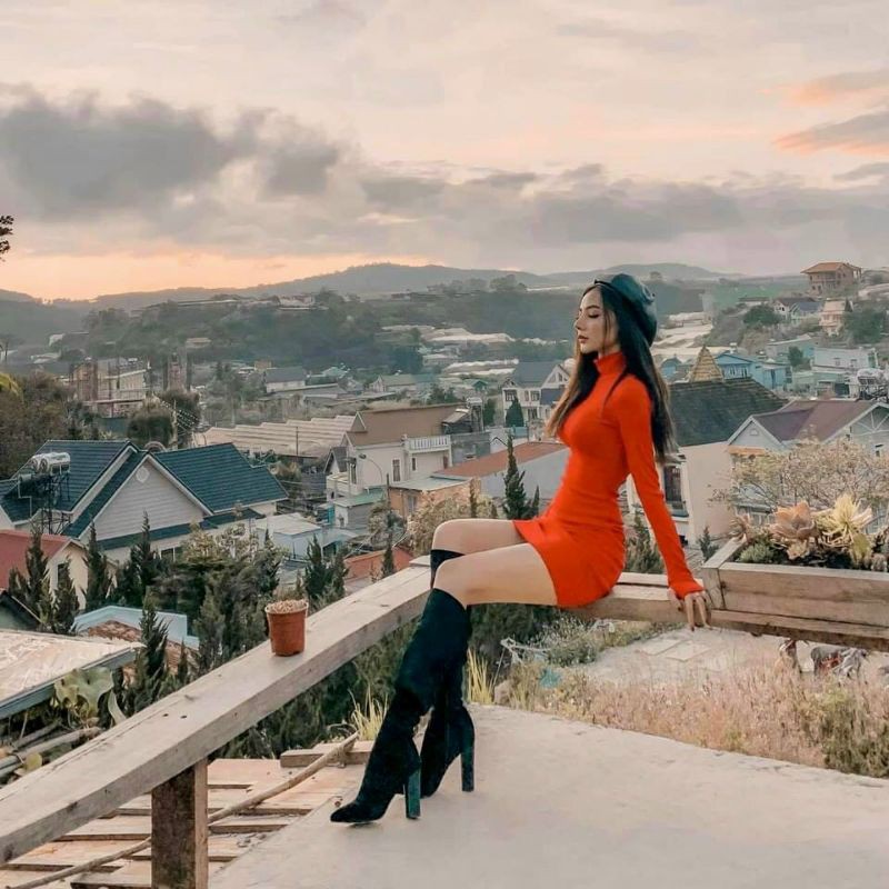 Đầm body cổ lọ cao cấp vải dày đẹp
