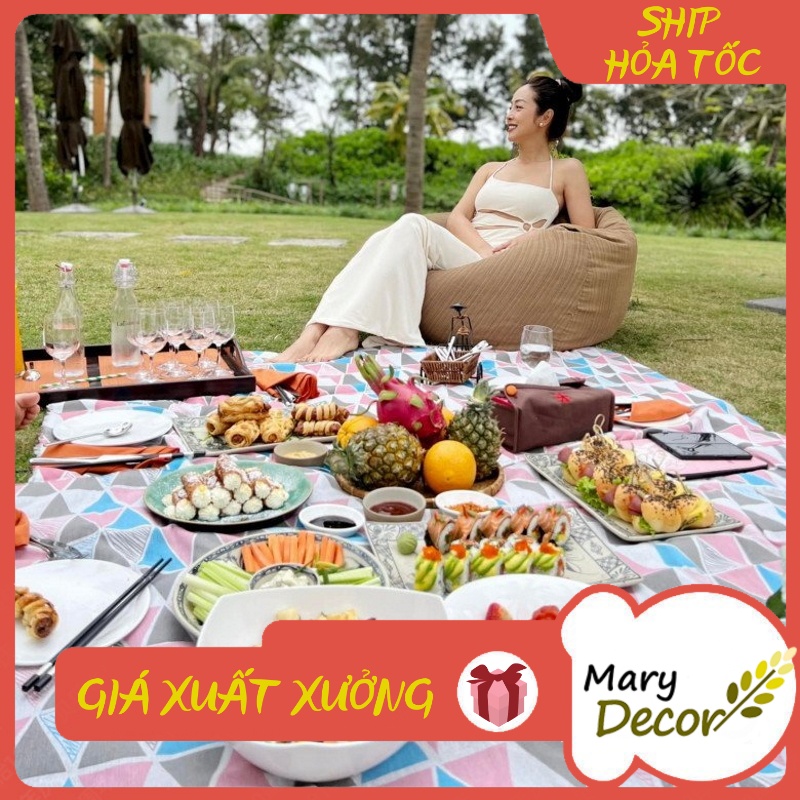 Thảm picnic VẢI canvas siêu xinh đi du lịch, bãi biển NHIỀU KÍCH THƯỚC