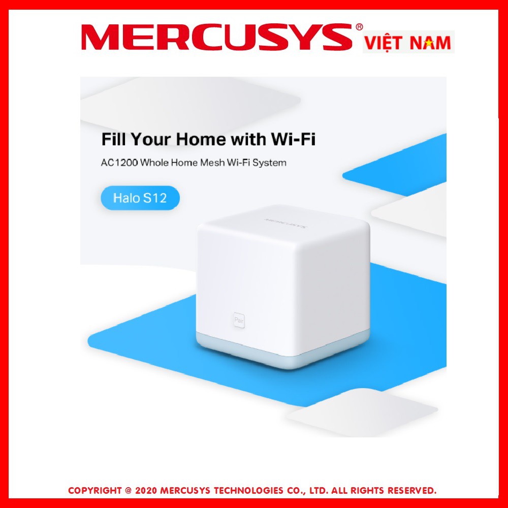 Hệ Thống Wi-Fi Mesh Cho Gia Đình AC1200 Mercusys Halo S12 (3-pack) | BigBuy360 - bigbuy360.vn