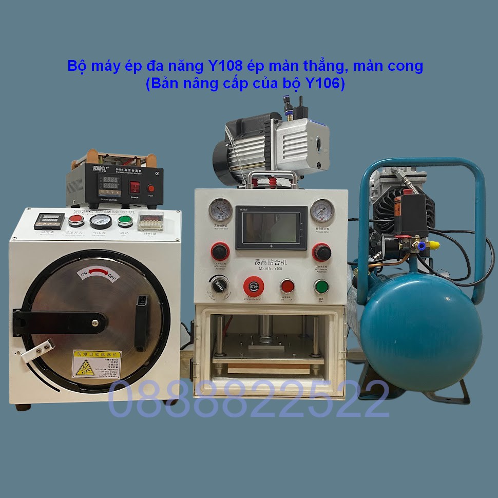 Bộ máy ép kính đa năng 16in Y108 (Ép màn cong, thẳng)