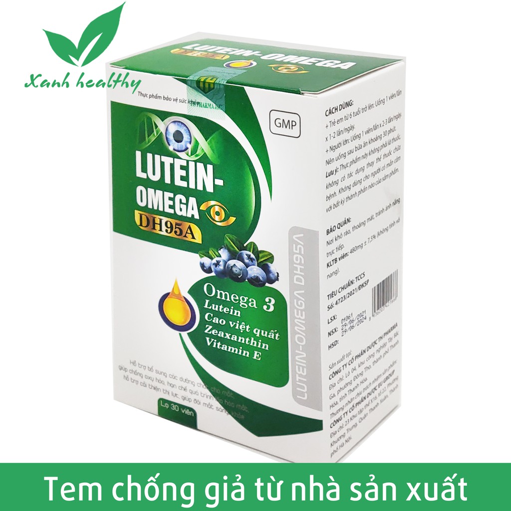 Viên uống cải thiện thị lực LUTEIN OMEGA DH95A - giảm thoái hóa võng mạc, cận thị, loạn thị và đục thủy tinh thể